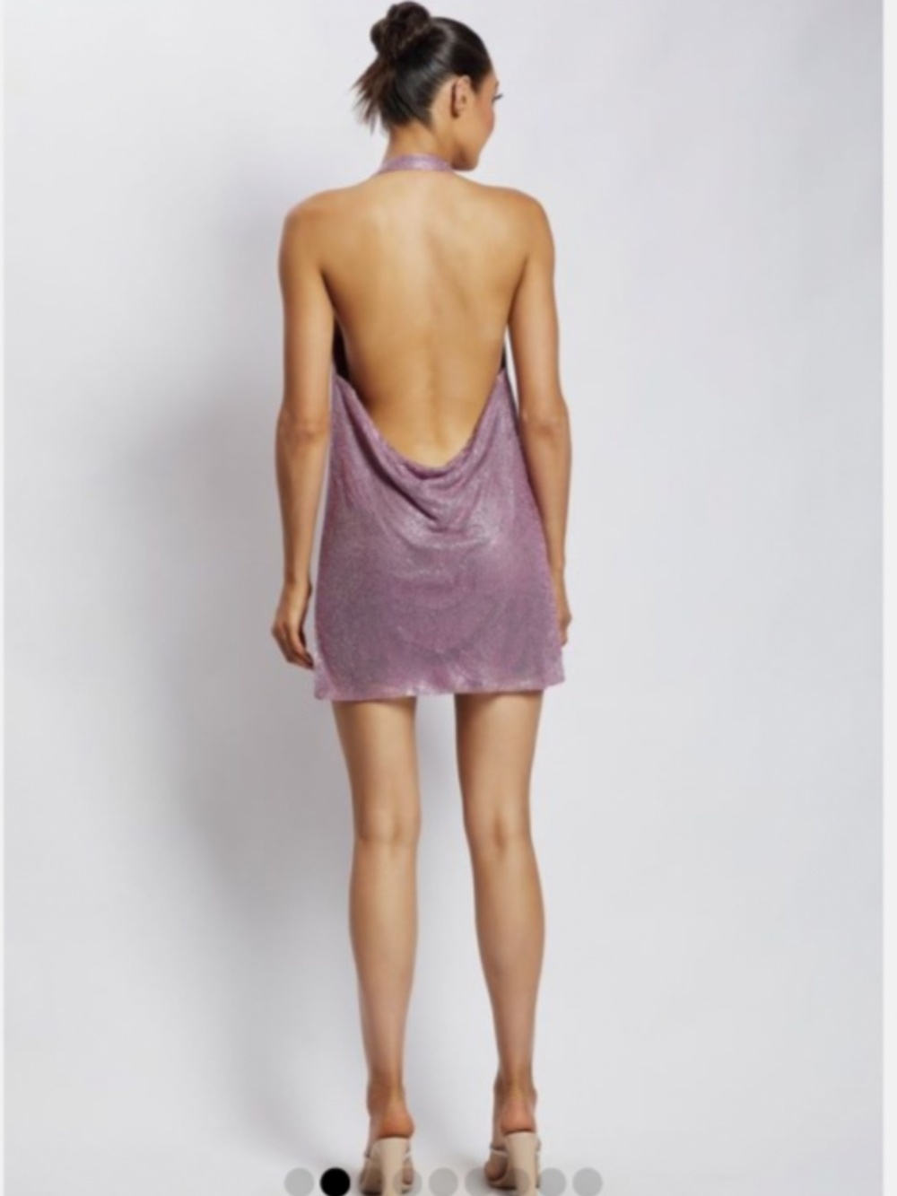 Meshki Meilani Low Back Diamanté Mesh Dress pink - Picture 5 of 5
